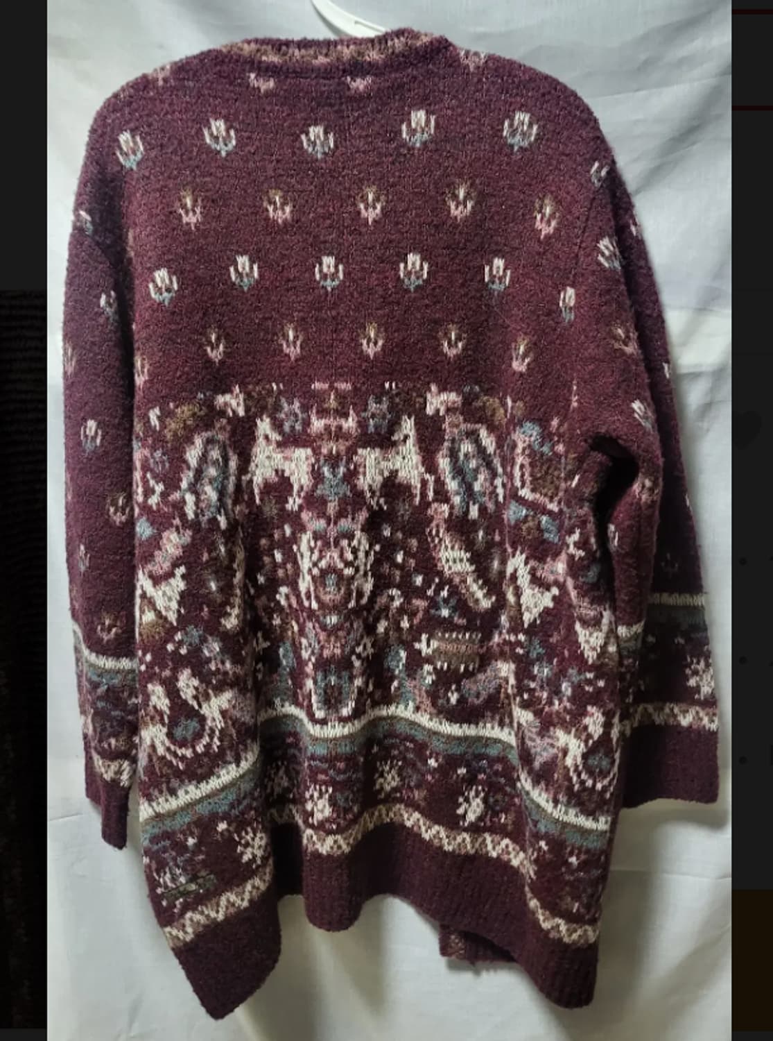 써스데이 자주색 비즈장식 알파카 가디건 보헤미안 빈티지 상품이미지2