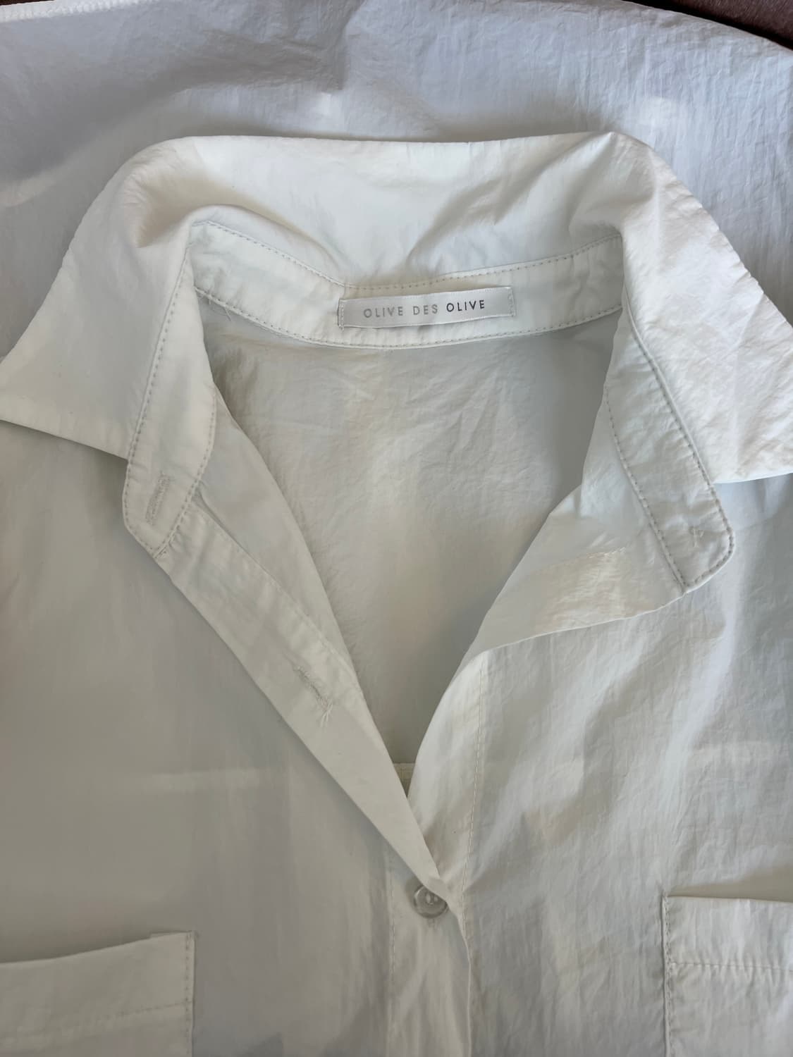 올리브데올리브 여성 아이보리 루즈핏셔츠자켓 카라셔츠 상품이미지5