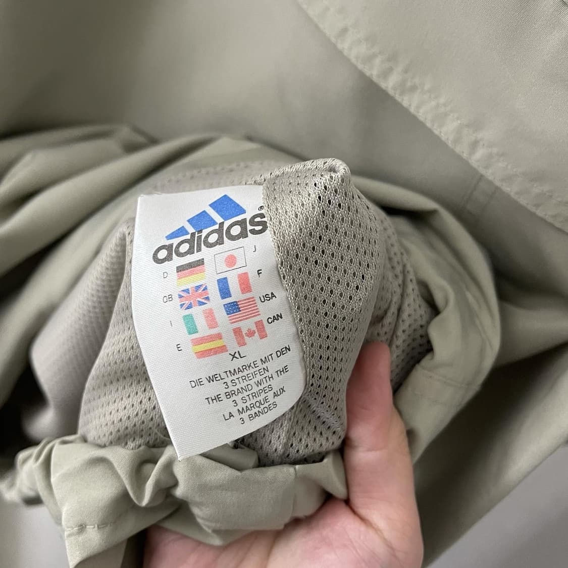 아디다스 베이지 네이비 삼선 후드 아노락 상품이미지8