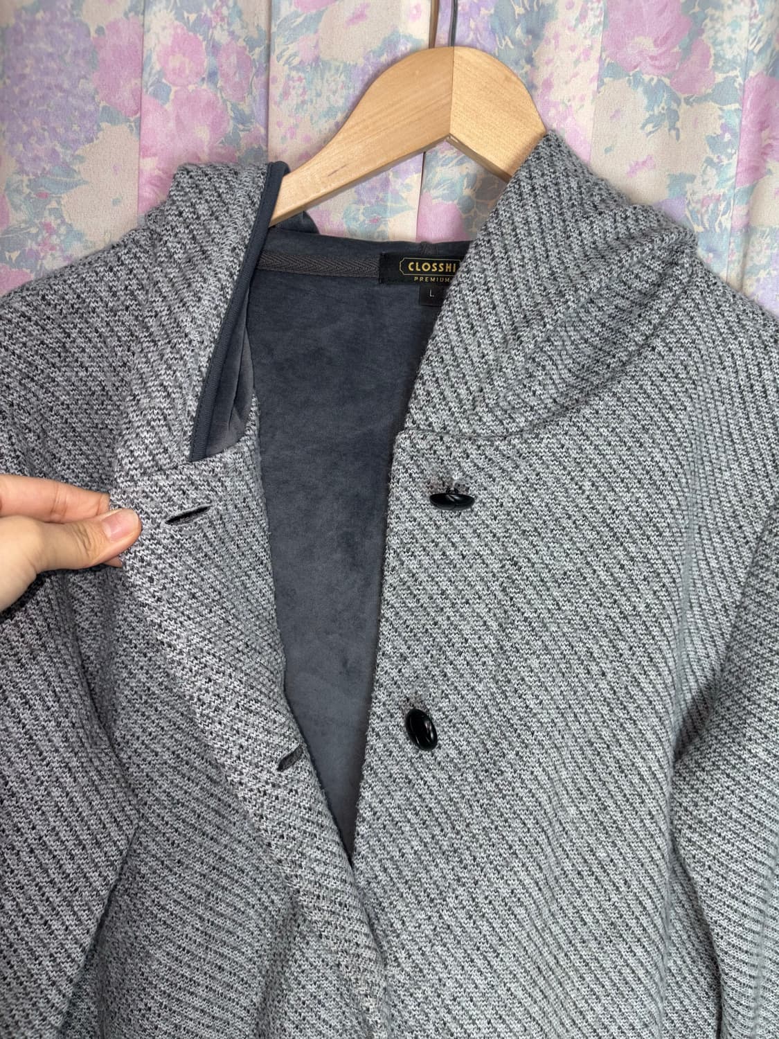 그레이 보카시 후드 코트 상품이미지8