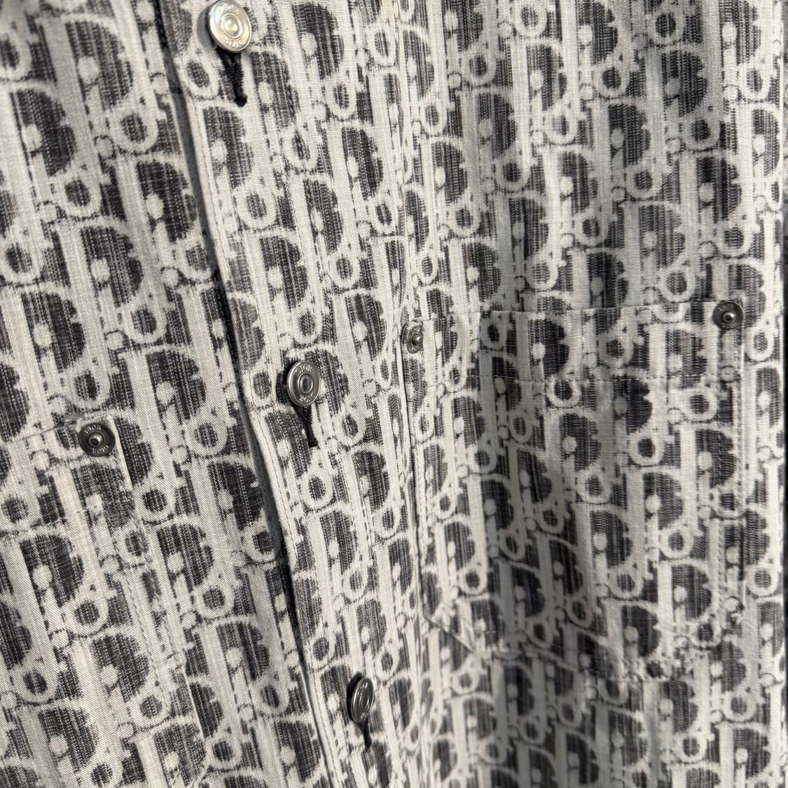 A+ / 42 (105-110) 디올 오블리크 카스리 데님 셔츠 그레이 상품이미지4