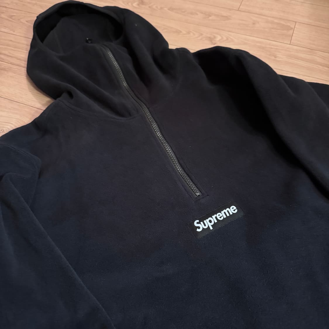 슈프림 폴라텍 페이스마스크 하프 집 후드 블랙 XL 상품이미지2