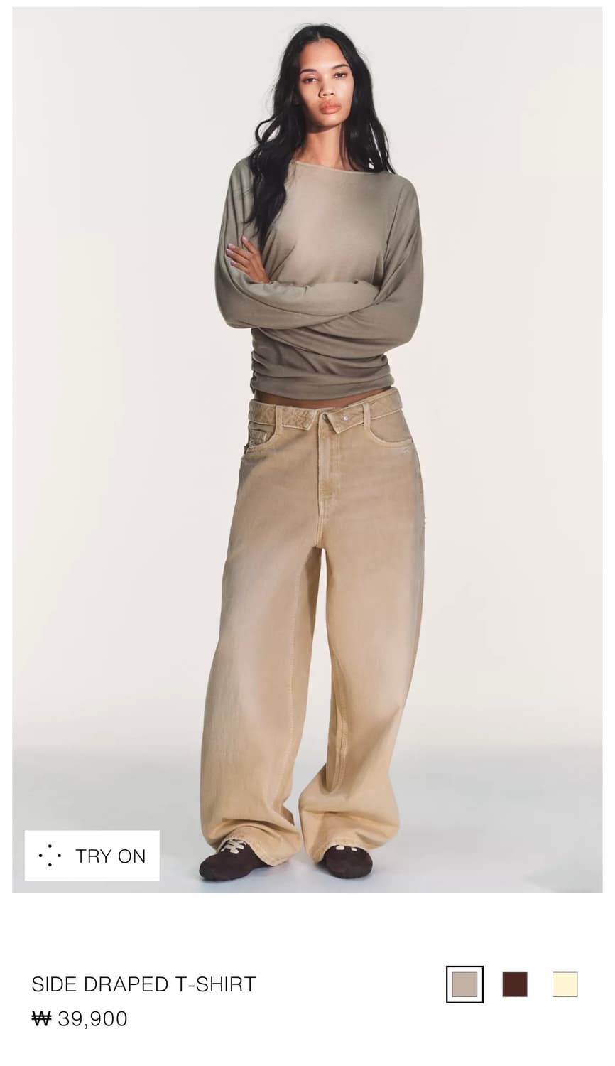 Side draped t-shirt 상품이미지2