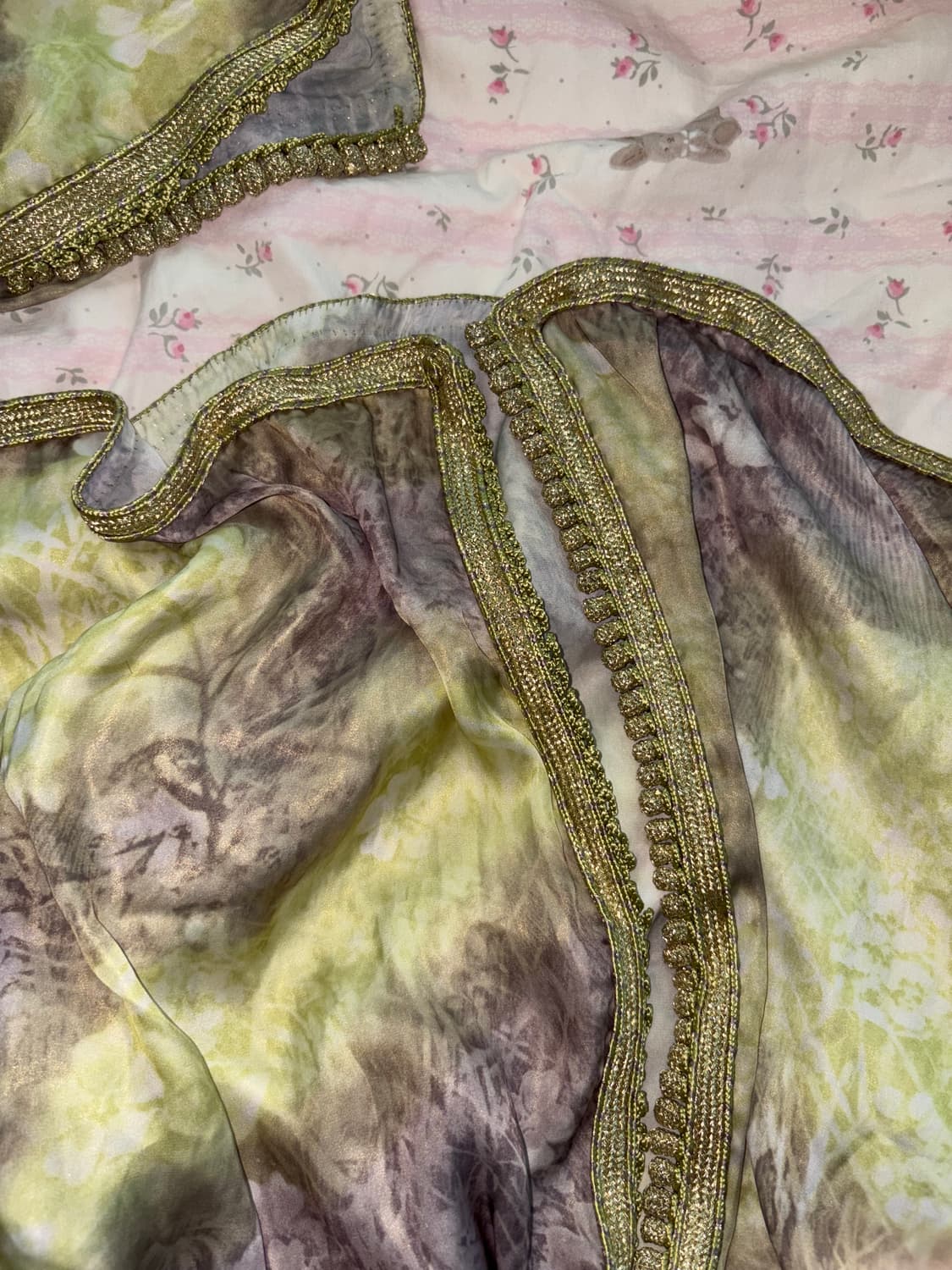 모로코 100% Silk , 2001년에 마라케시 수제 카프탄 드레스  상품이미지9