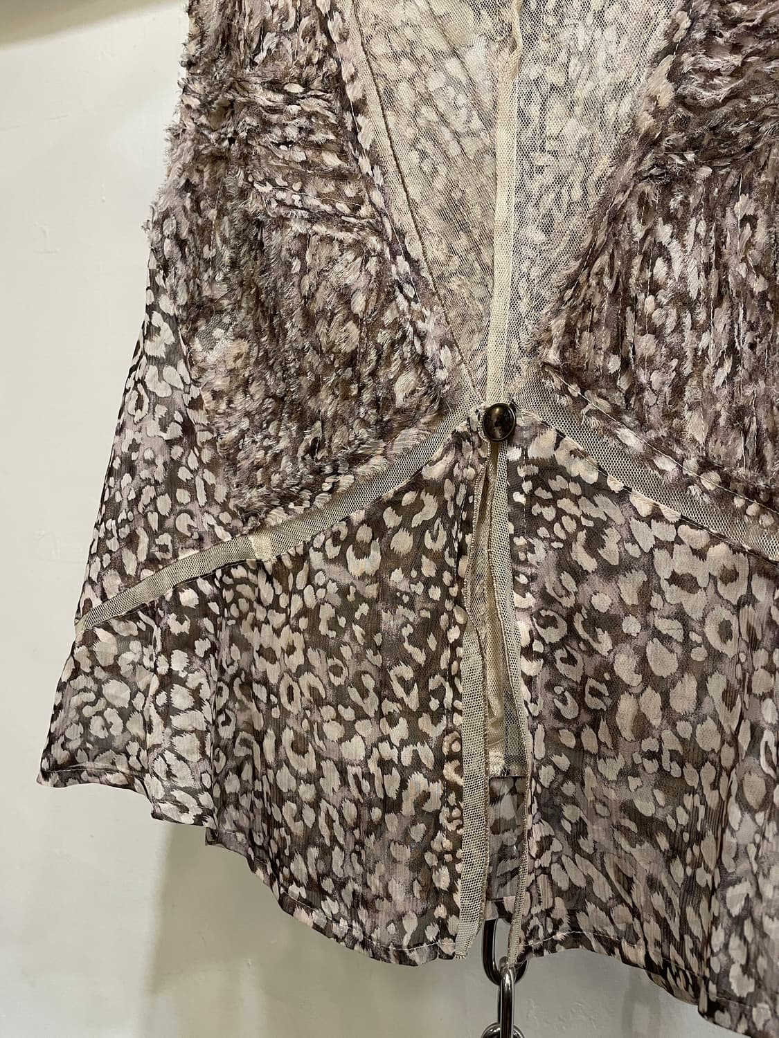 레오파드 패턴 페어리 그런지 베스트 y2k 히피 모리 상품이미지3