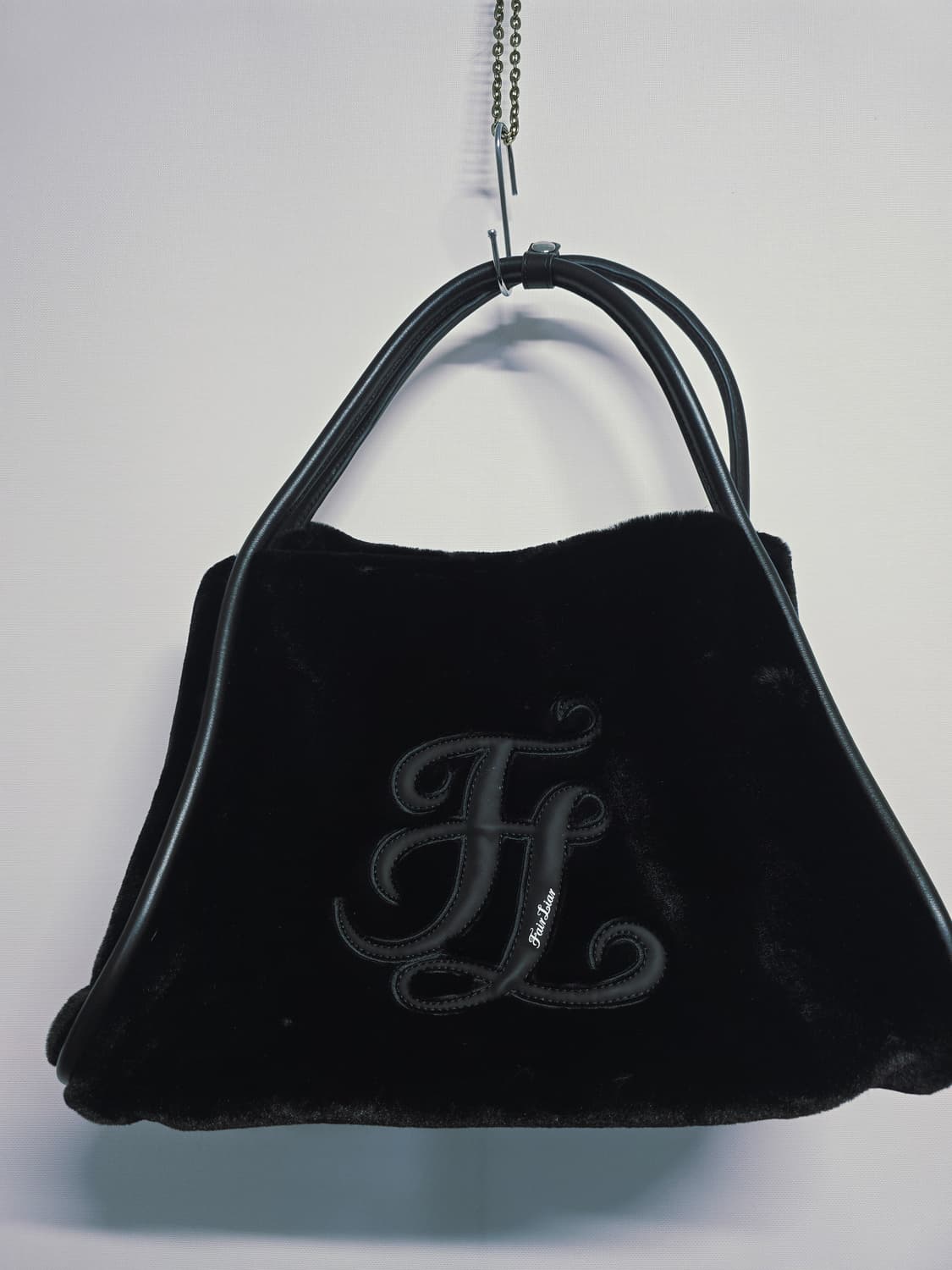 페어라이어 검정 퍼 소가죽 토트백 상품이미지1