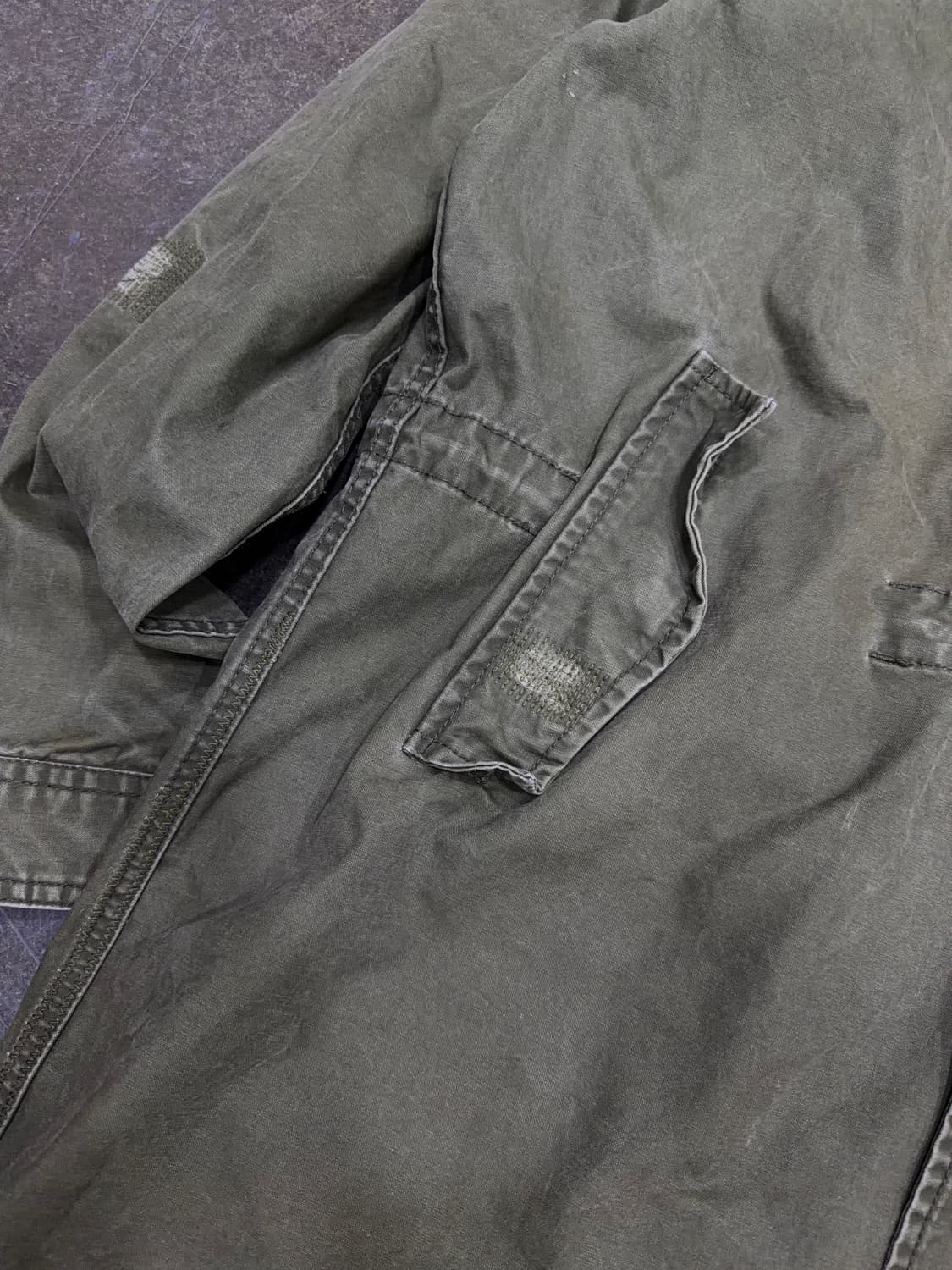 자라 빈티지 워싱 데미지 밀리터리 피쉬테일 후드 개파카 야상 L 상품이미지5