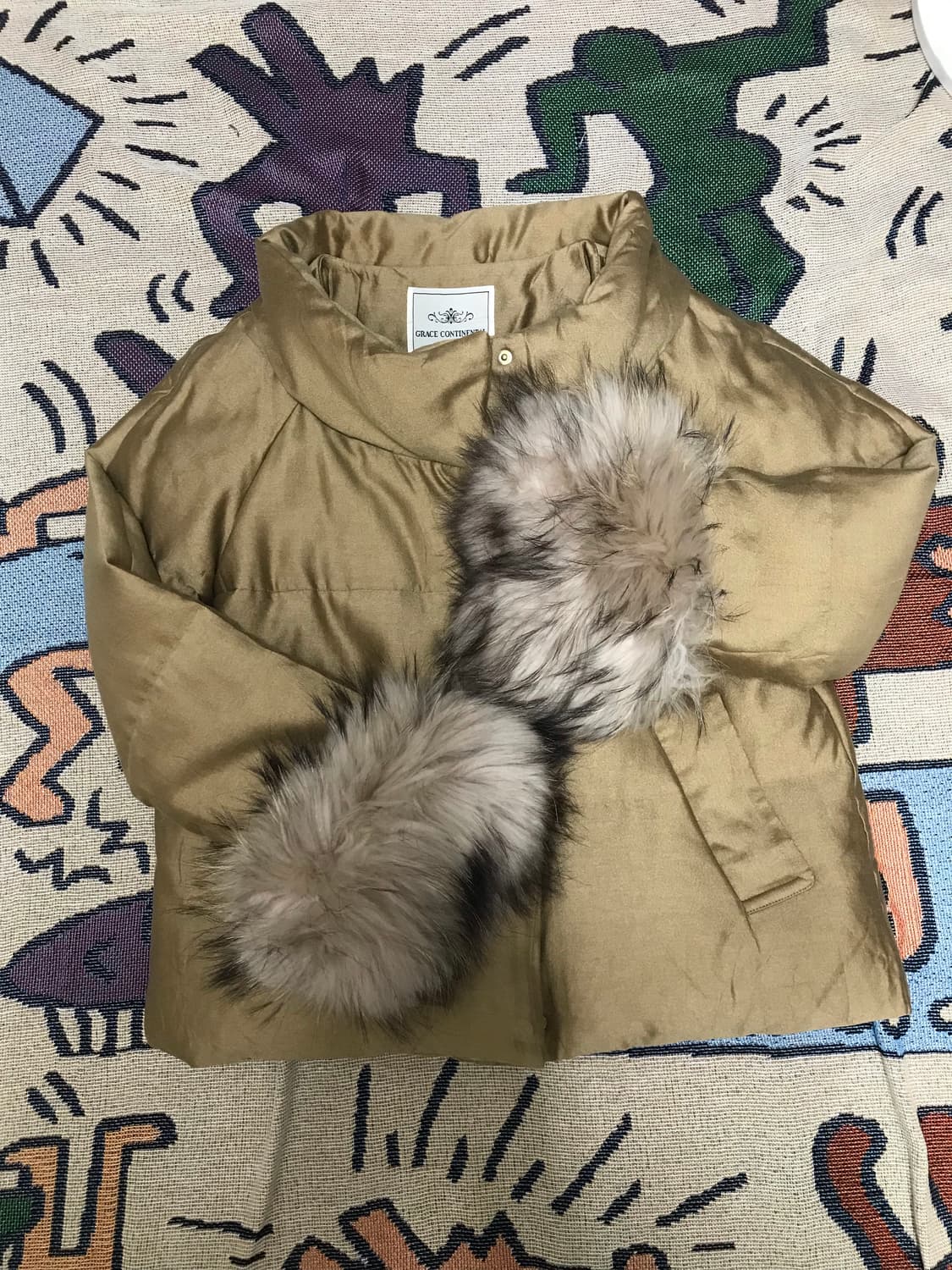 일본 빈티지 골드 다운 숏패딩 상품이미지2