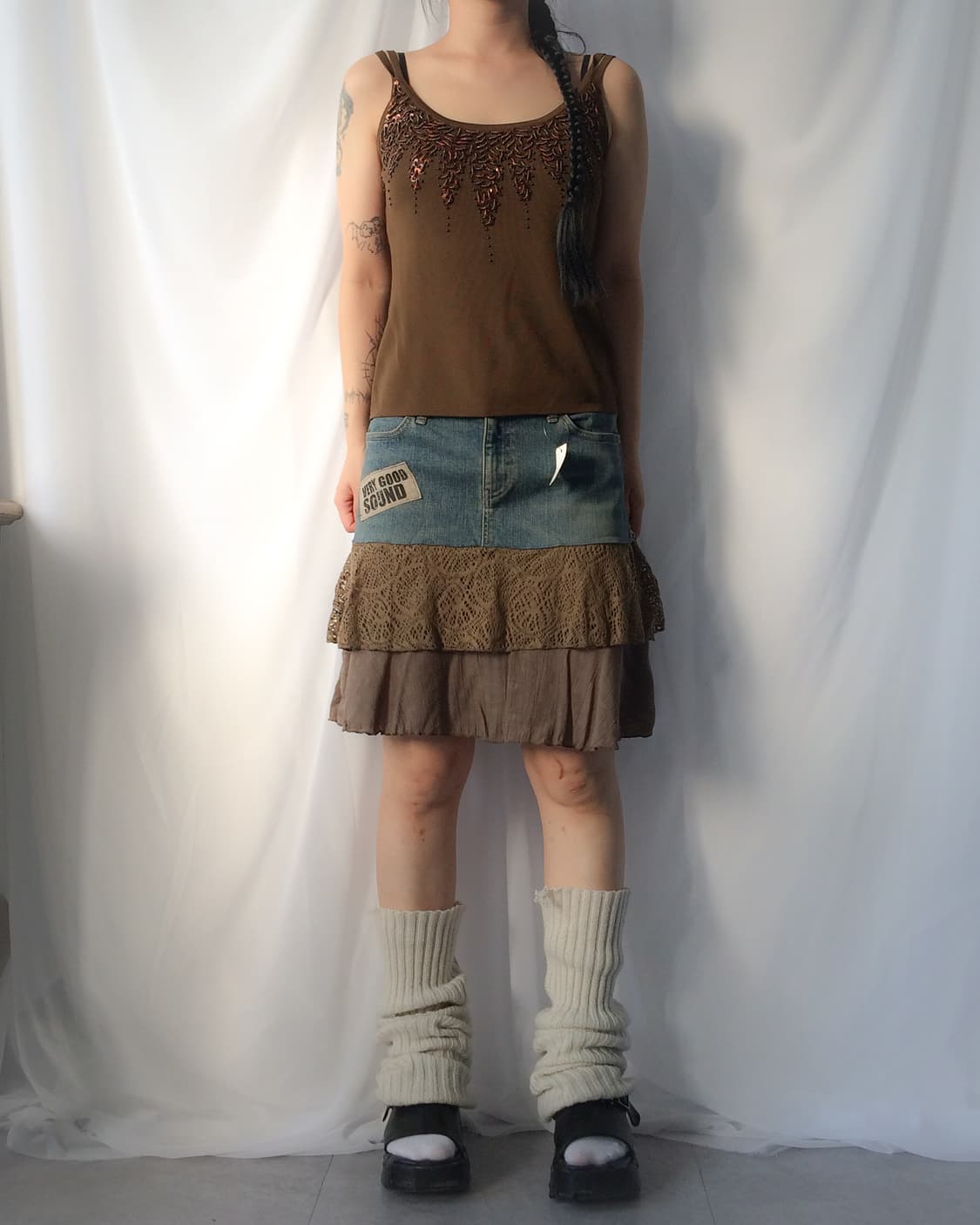 Beads neck line point sleeveless 상품이미지5