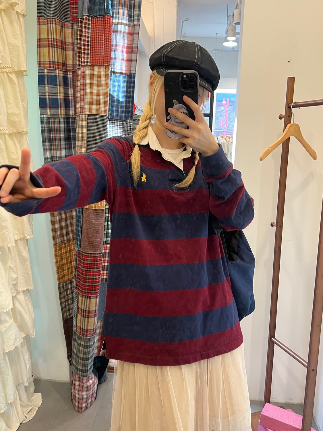 폴로 버건디 스트라이프 카라티 상품이미지5