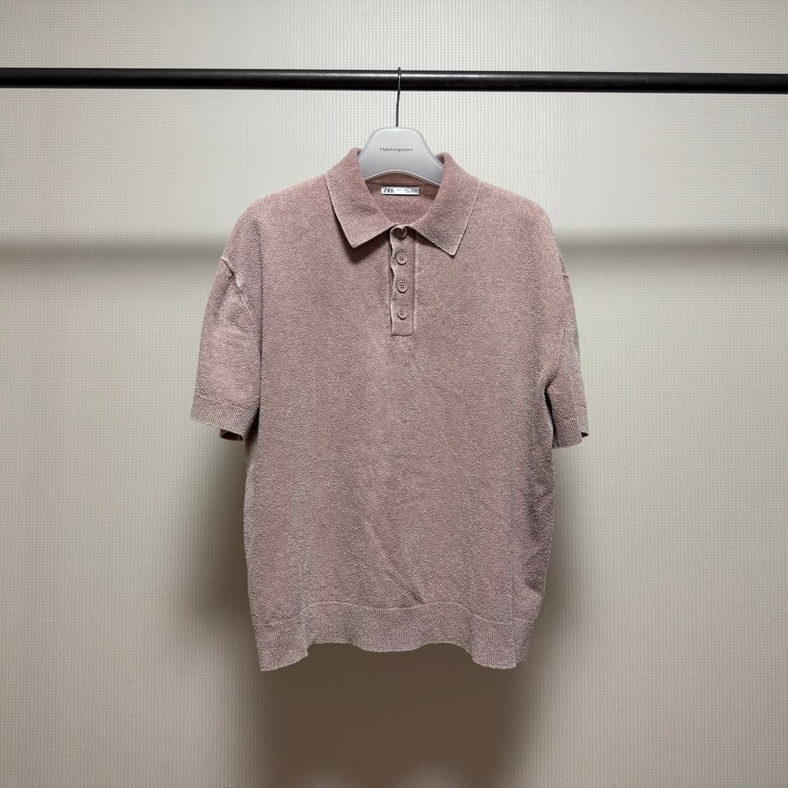 ZARA Boucle Knit Polo Shirt 상품이미지1