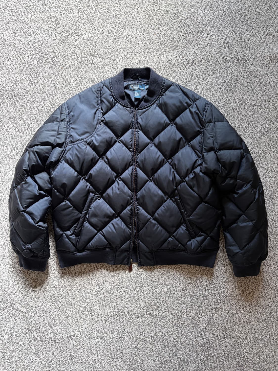 90s 폴로 랄프로렌 퀼팅 봄버 네이비 xxl 상품이미지1