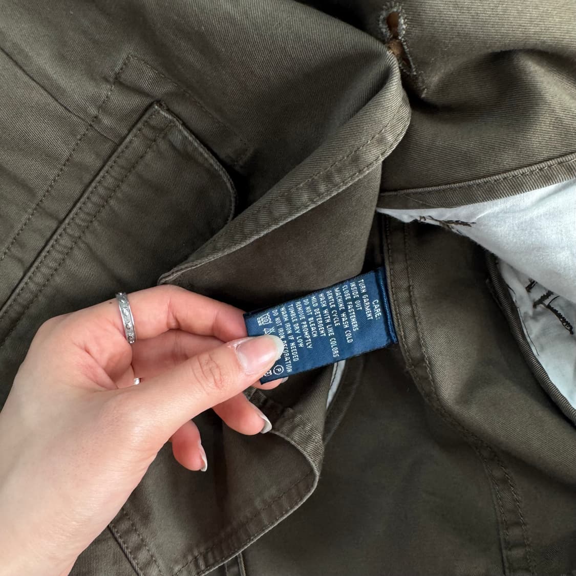 Polo 폴로 쓰리 포켓 숄더 포인트 카키 셔츠 상품이미지6