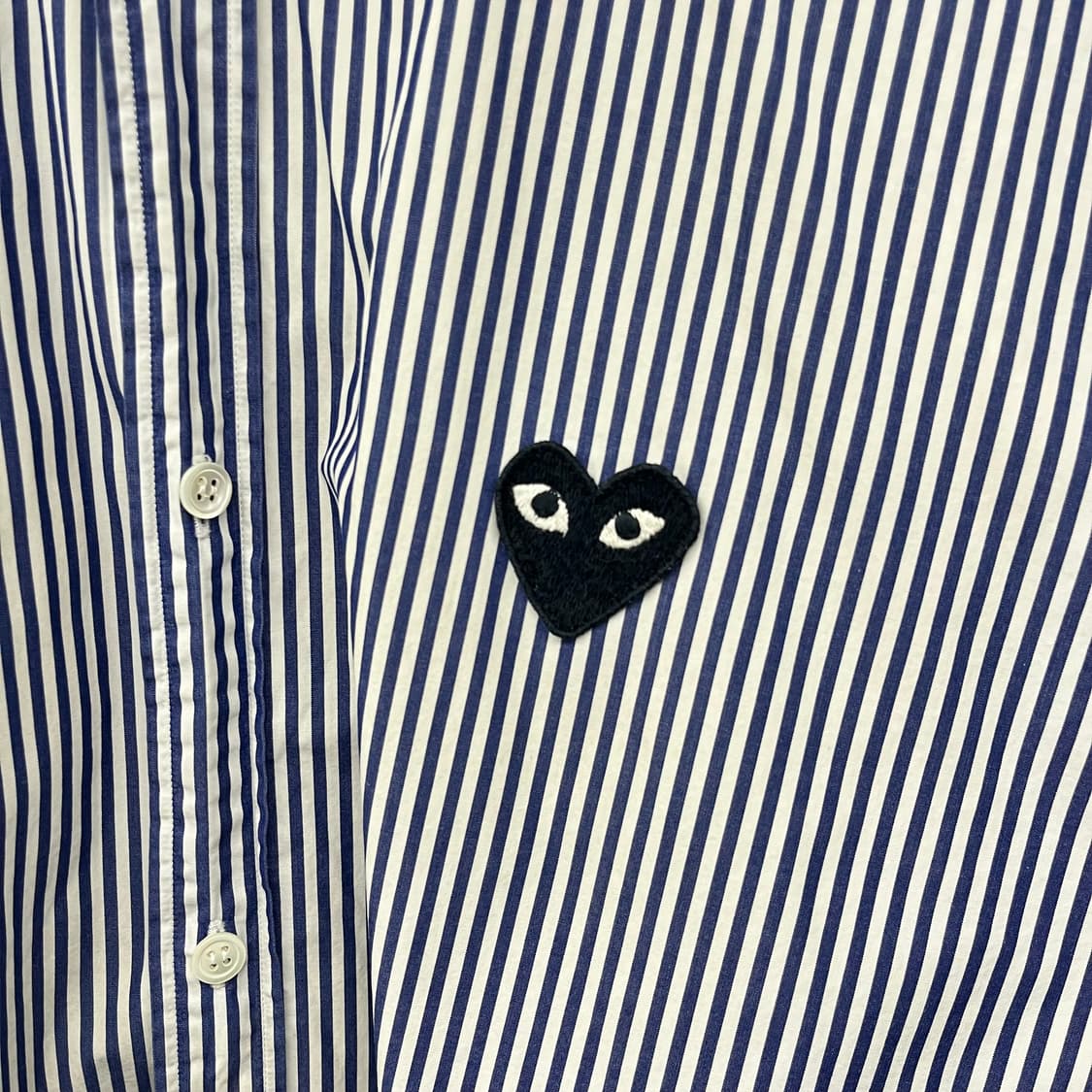 꼼데가르송 스트라이프 셔츠 블랙와펜 여L 상품이미지3