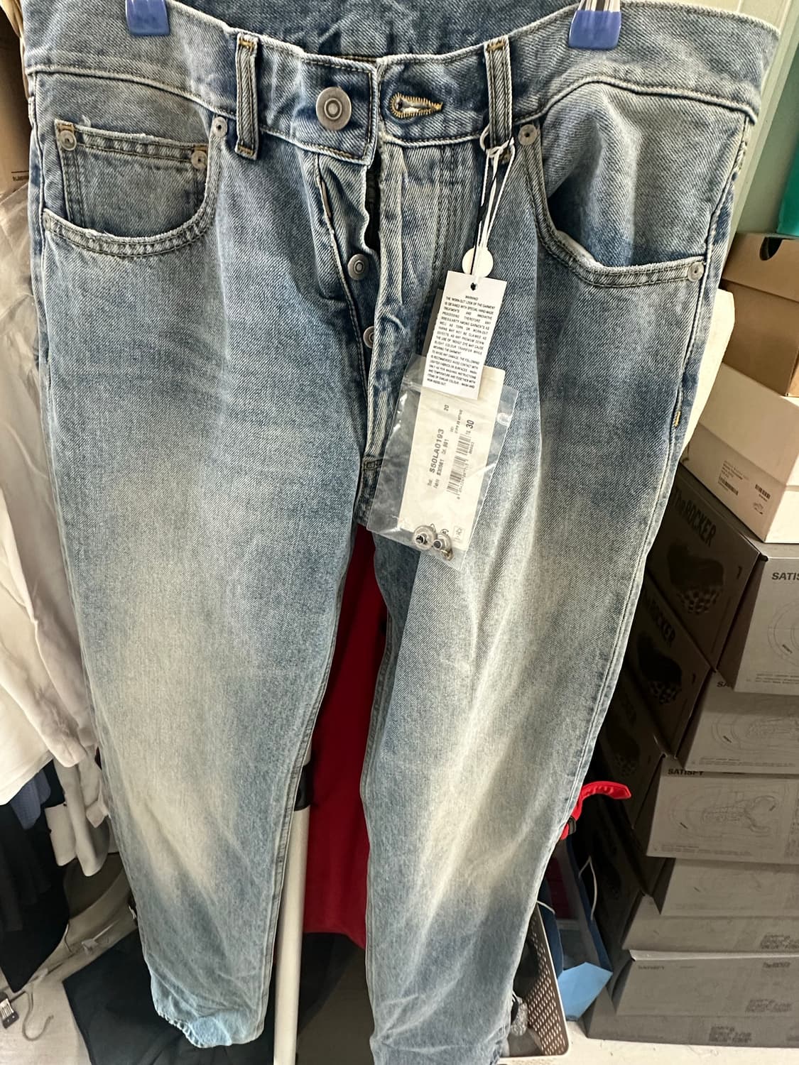 [30] 메종 마르지엘라 슬립 테크닉 레귤러핏 데님 팬츠 블루 상품이미지9