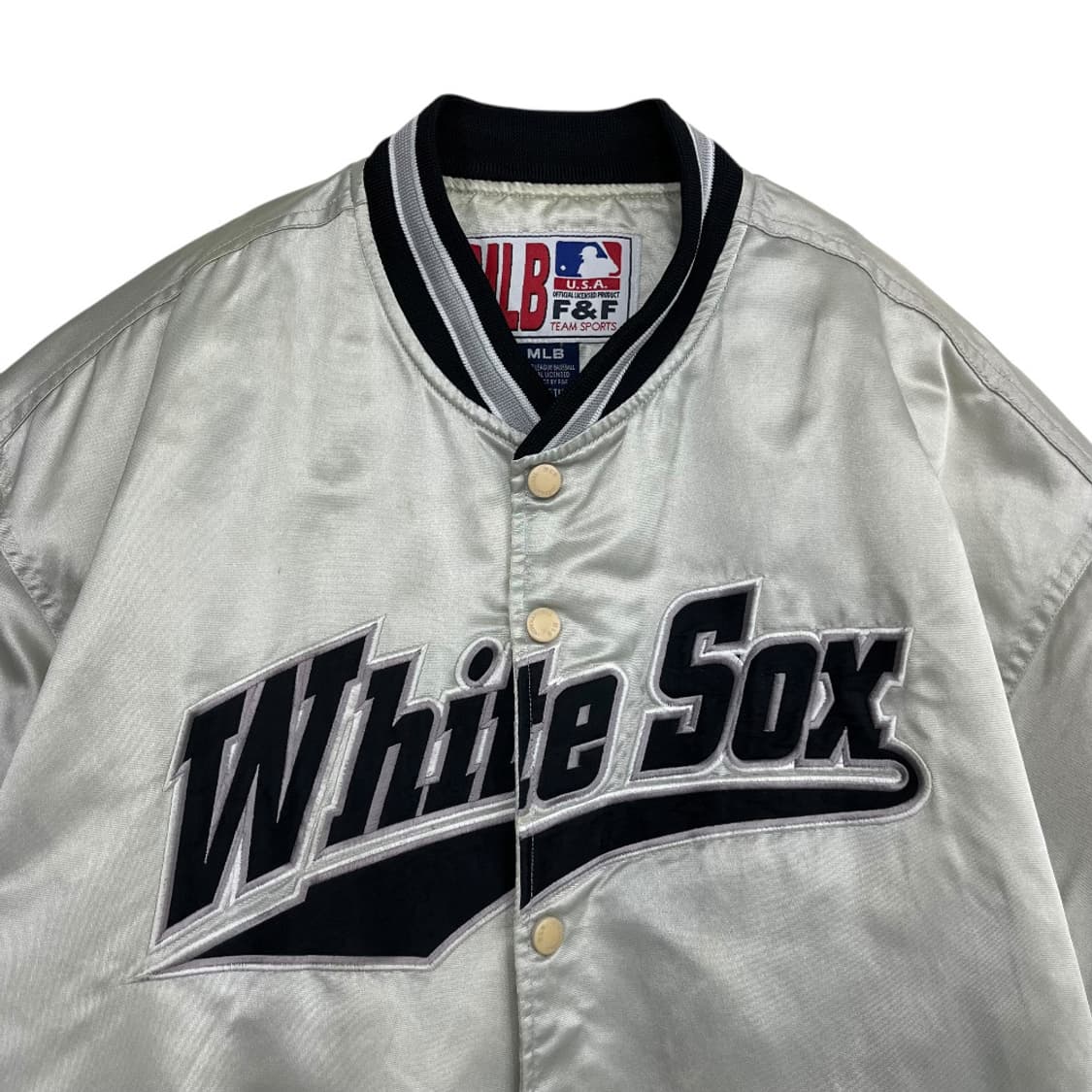 00s 빈티지 월드와이드 스포츠 화이트삭스 새틴 바시티 상품이미지5