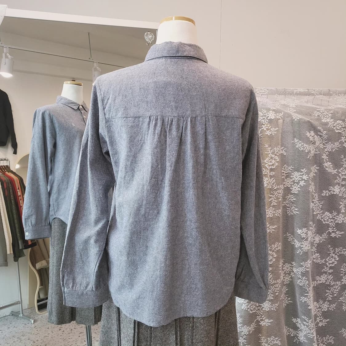 사만사모스2 플란넬 연청 블라우스 상품이미지7