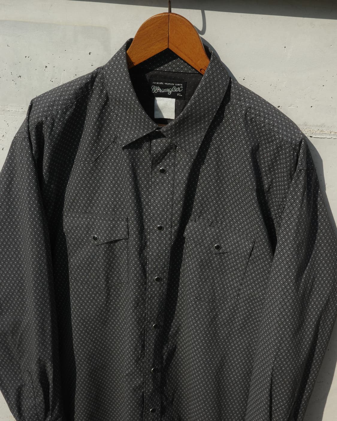 빈티지 Wrangler 다이아몬드 패턴 블랙 펄스냅 웨스턴 셔츠 상품이미지2