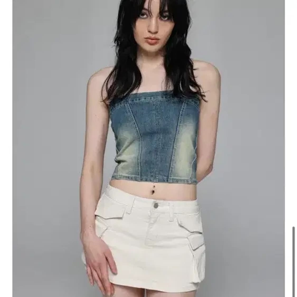 블랙업 카고 스커트 팬츠(카키) 상품이미지3