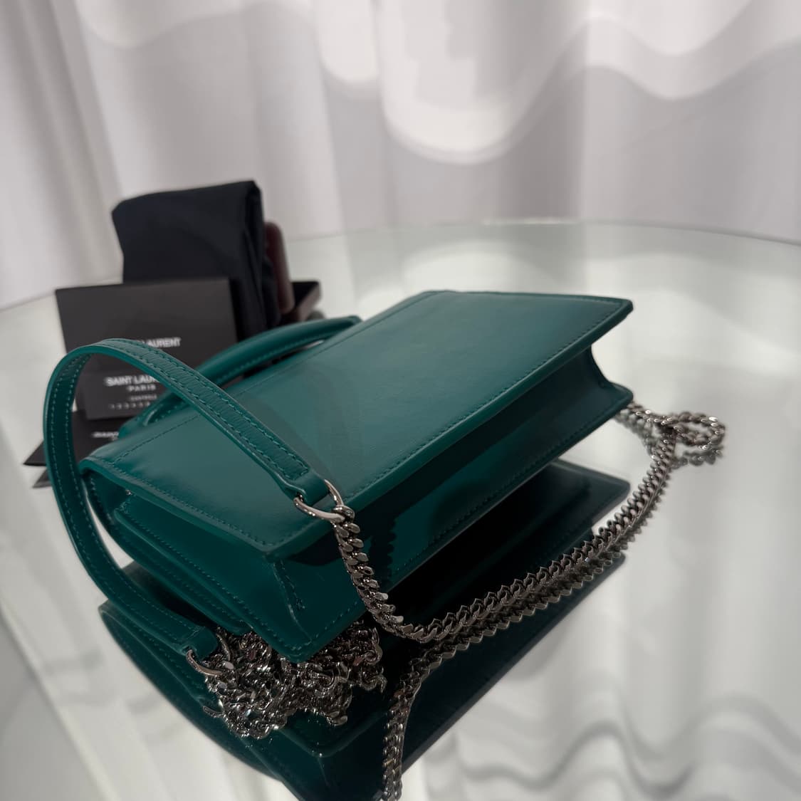 [정품] 생로랑 YSL 실버 모노그램 체인 월렛 선셋 미니백 상품이미지6