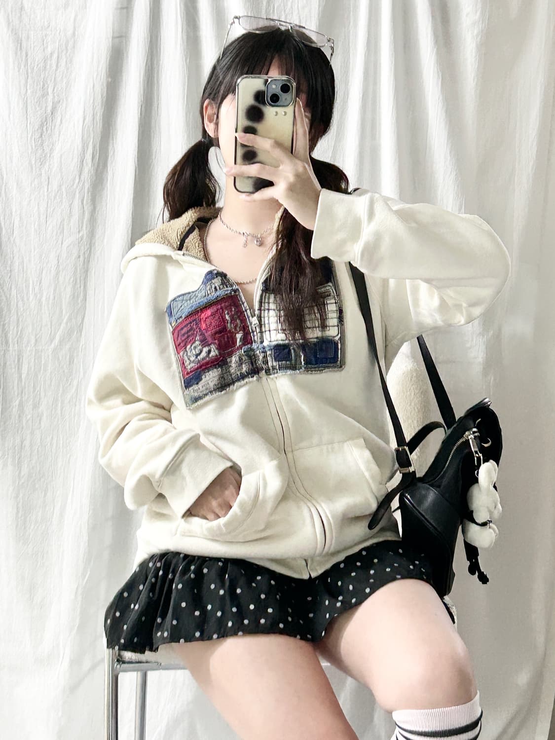 타미힐피거 빅로고 양털 후드집업 상품이미지4