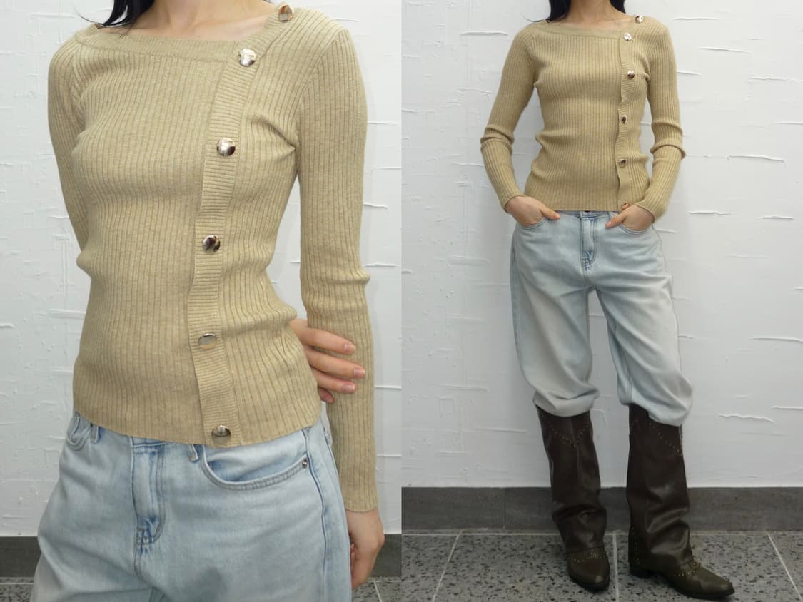 gold buttons knit 상품이미지1