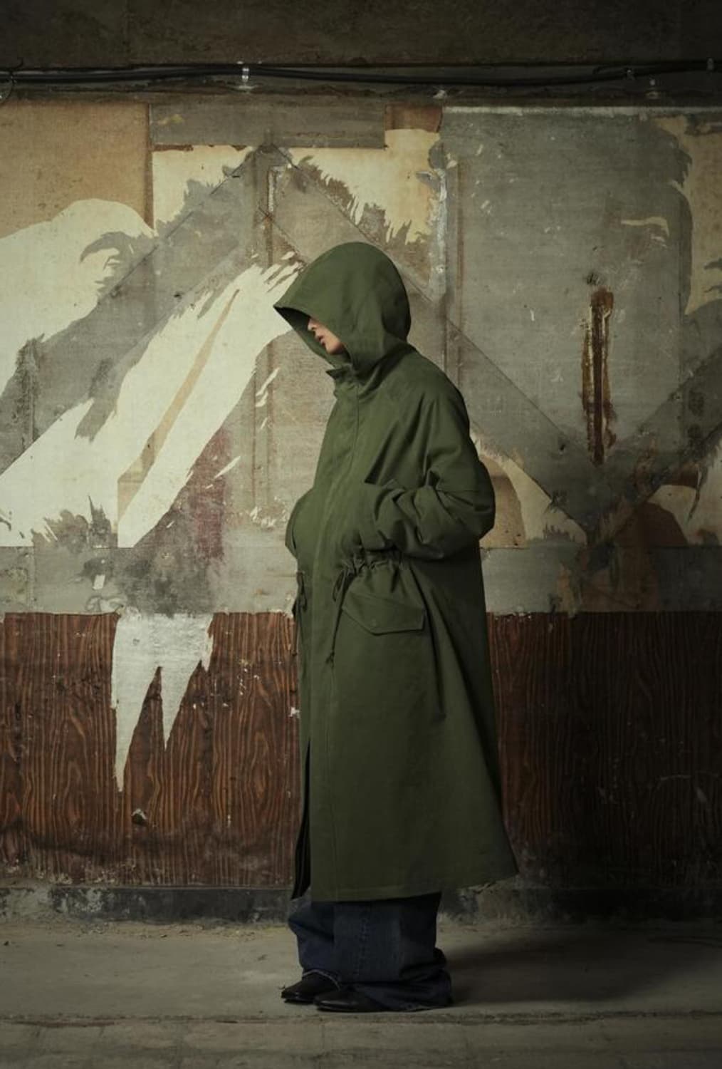 Yiyae 이예 몰스킨 후드 롱파카 카키 m 상품이미지1