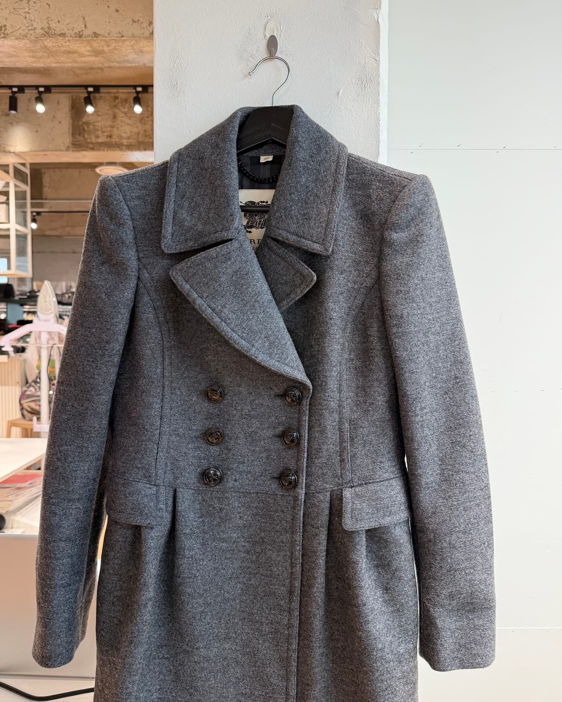 버버리 차콜 그레이 울 혼방 더블 브레스티드 코트 상품이미지3