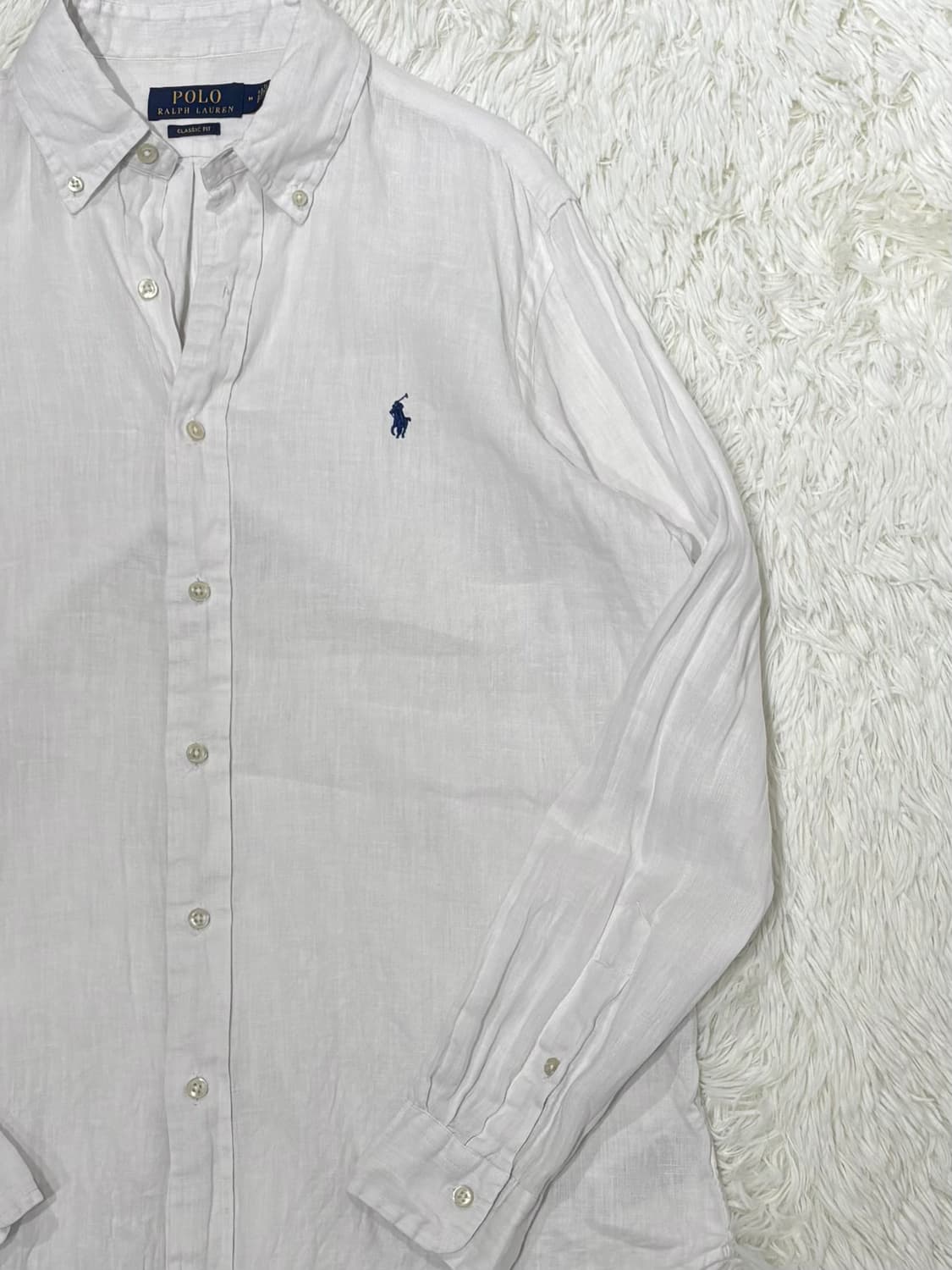 폴로랄프로렌 qr 네이비포니 린넨 셔츠 상품이미지5