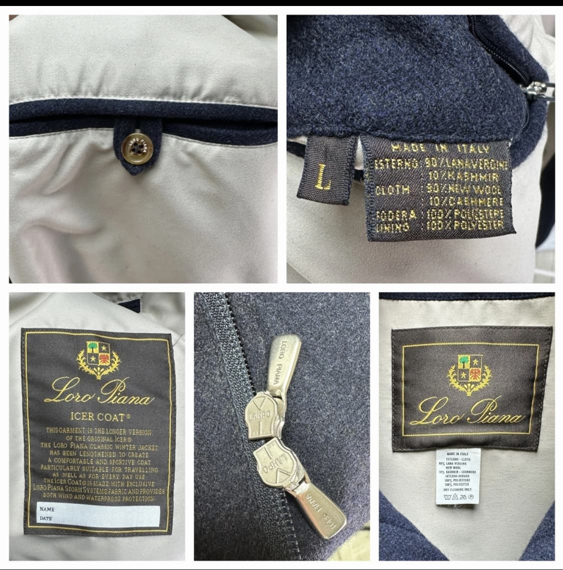 [정품인증서 포함] 로로피아나 아이서 울캐시미어 코트 L(105~110) 상품이미지8
