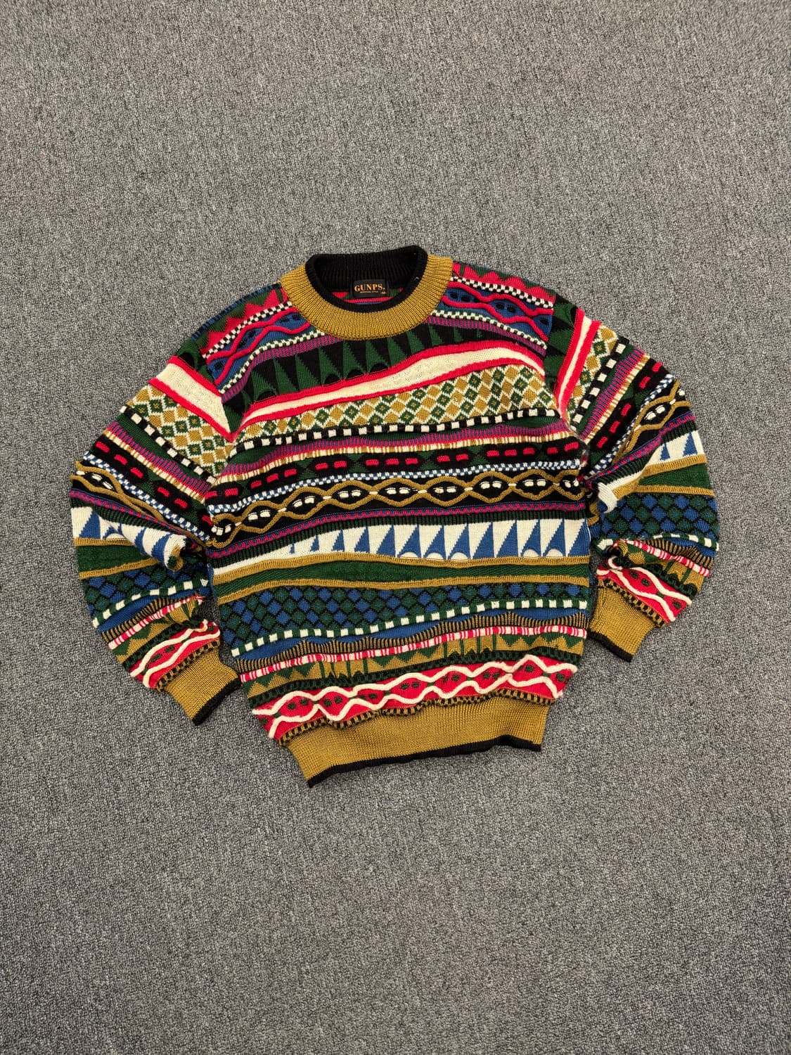 M)GUNPS 빈티지 케이블 패턴 니트 상품이미지1