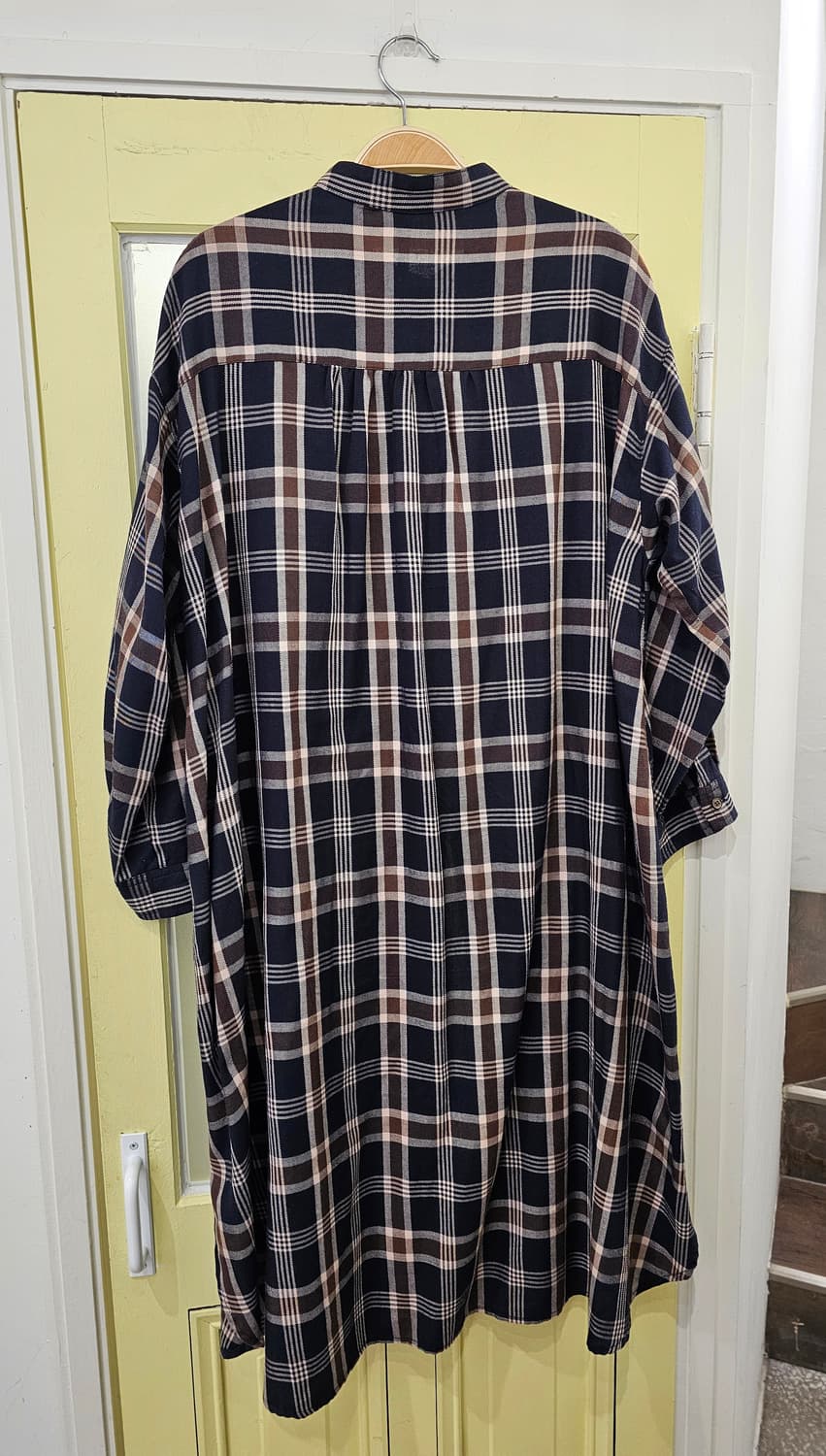 HK Works London 네이비 브라운 헨리넥 롱셔츠 상품이미지9