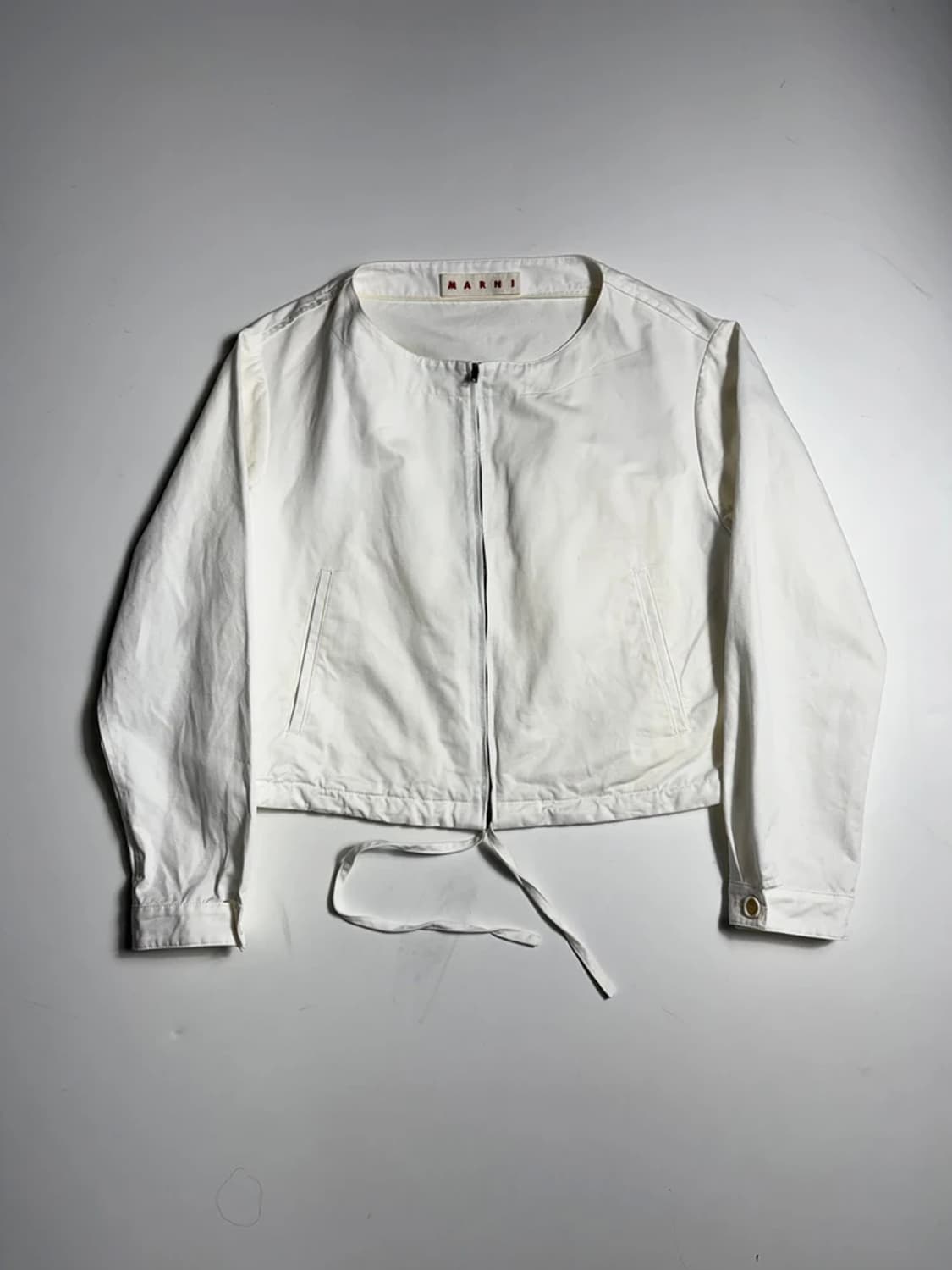 마르니 MARNI 화이트 넥리스 크롭 자켓 R2126 상품이미지1