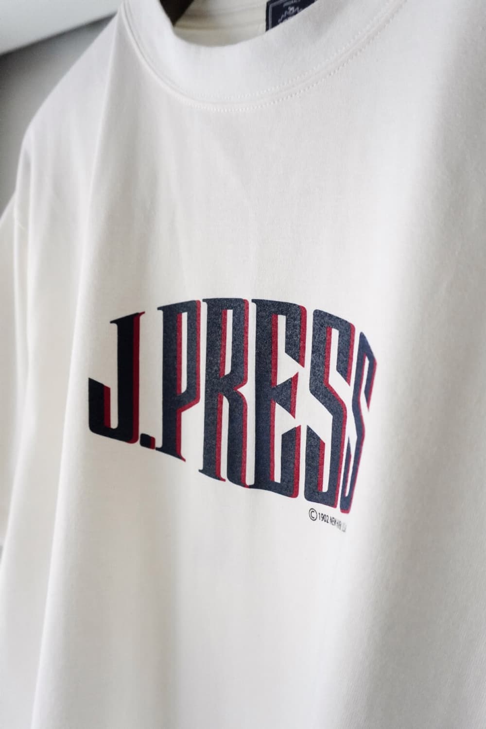 [새상품] 제이프레스(J.PRESS) 수피마 코튼 로고 반팔티 화이트 상품이미지4