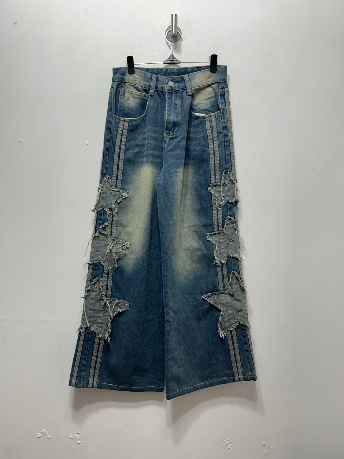 여성 데님 와이드 나팔바지 삼선 S  상품이미지1