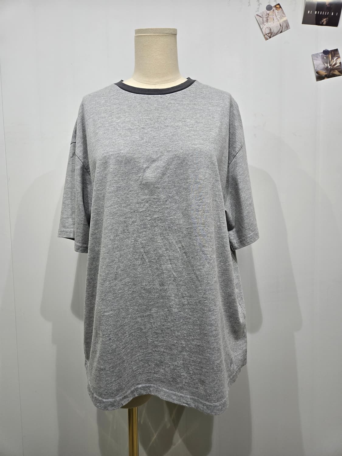 랑방 회색 링거 반팔 티셔츠 상품이미지1