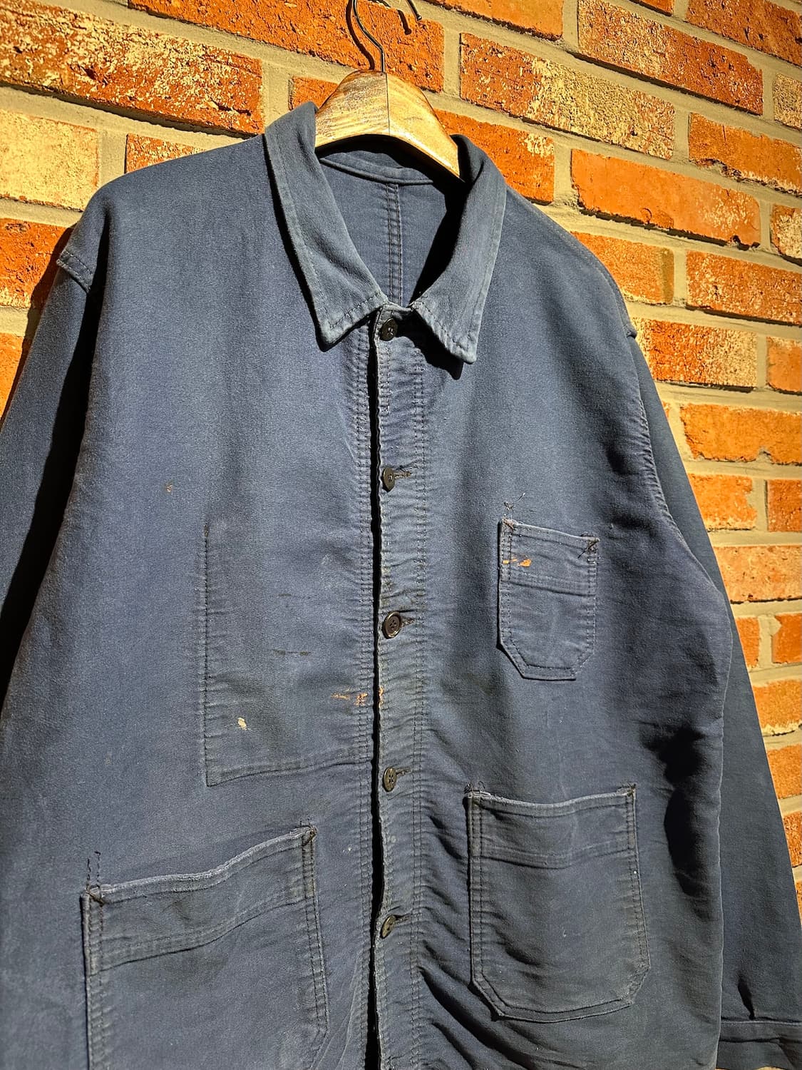 50s French Vintage Moleskin Work Jacket 상품이미지4