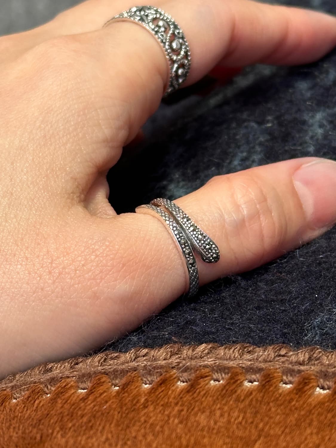 Serpent Marcasite 925Silver Ring⚕️ 상품이미지1