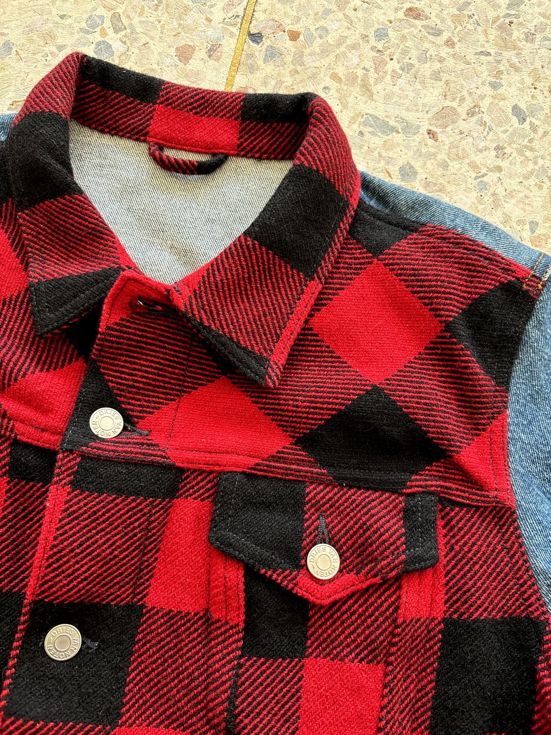 Dries Van Noten 2017 리워크 플란넬 데님 자켓 상품이미지8