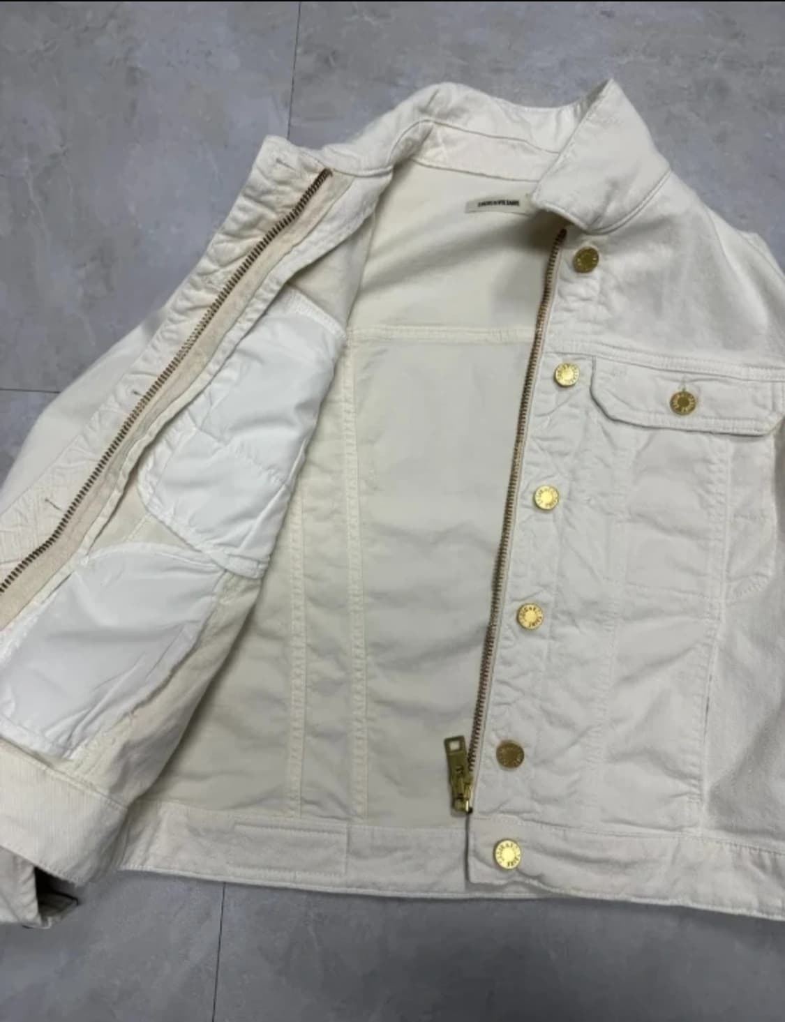 (정품)ZADIG&VOLTAIRE 화이트 데님 자켓 M사이즈 44-66 상품이미지3