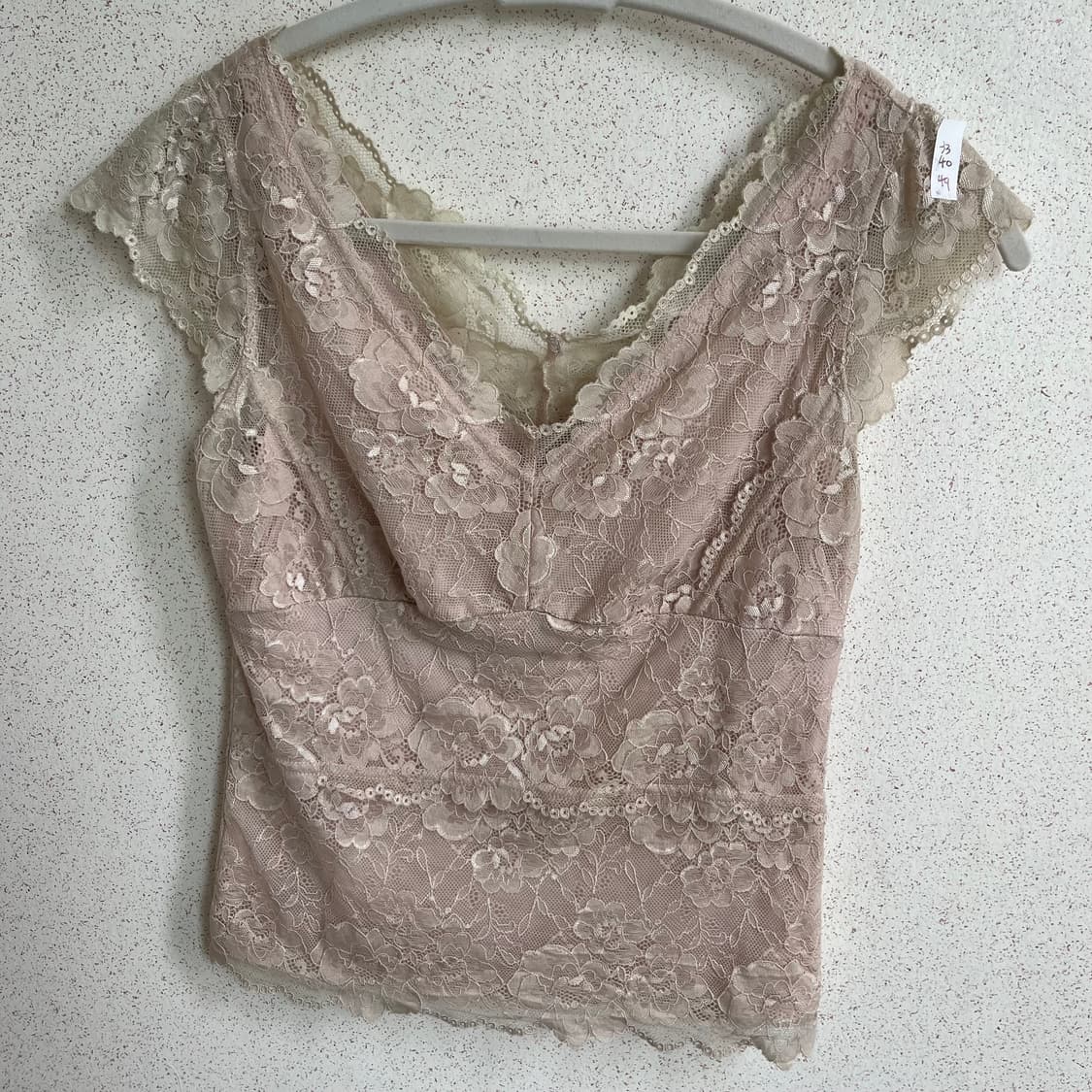 Jpn Vtg 레이스 슬리브리스 상품이미지1