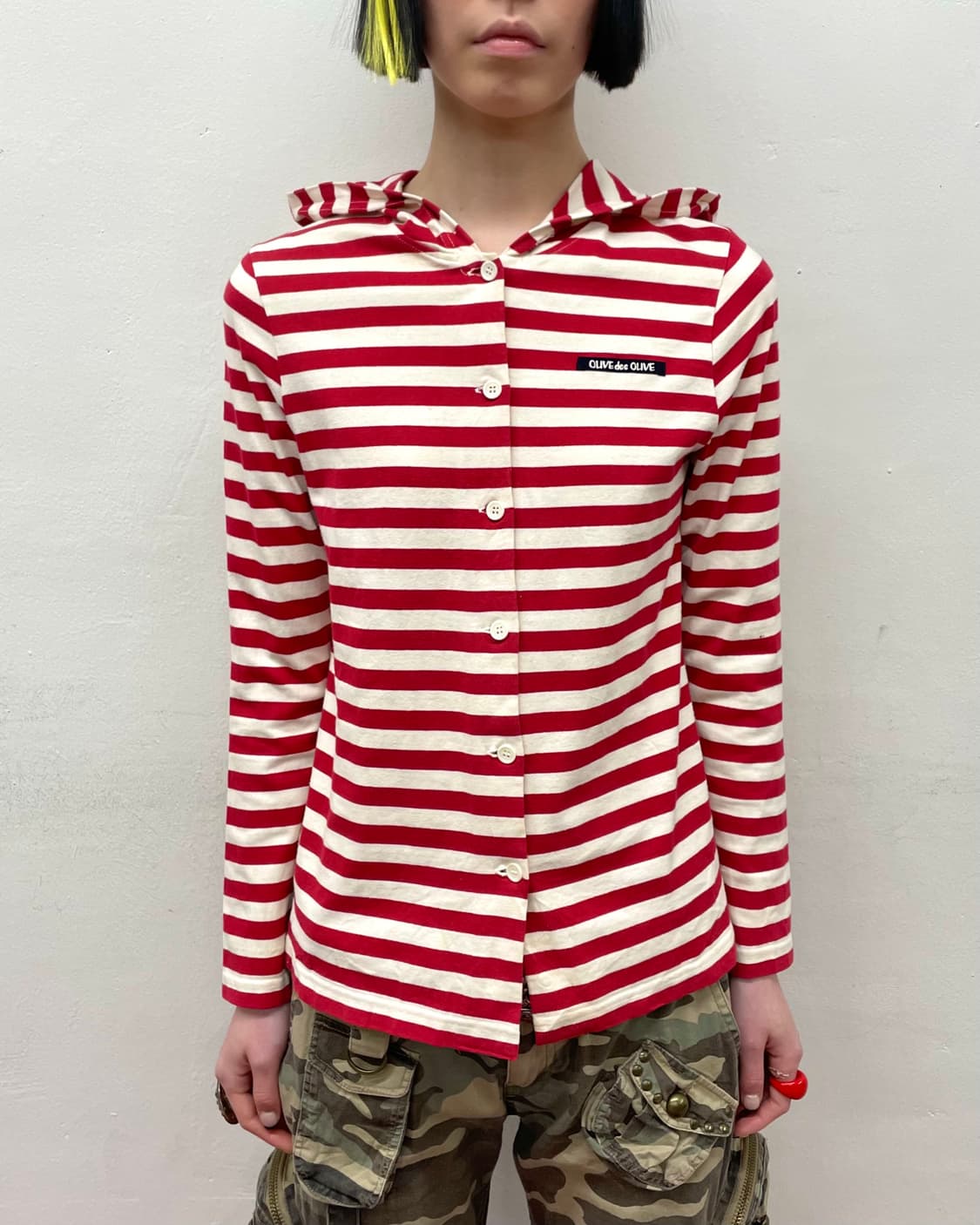  Olive Red Stripe Burton Hooded Zip-Up  상품이미지1