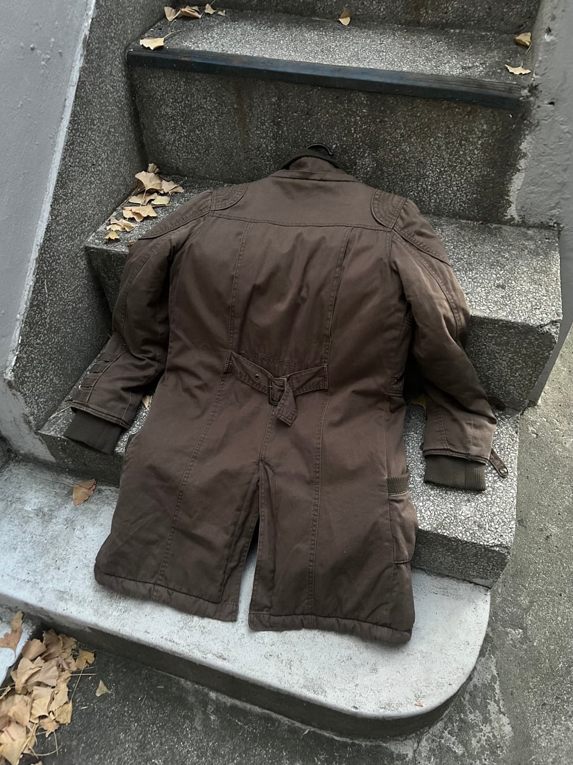 *rare design* 2000s 그런지 기믹 포켓 롱 야상자켓 상품이미지4