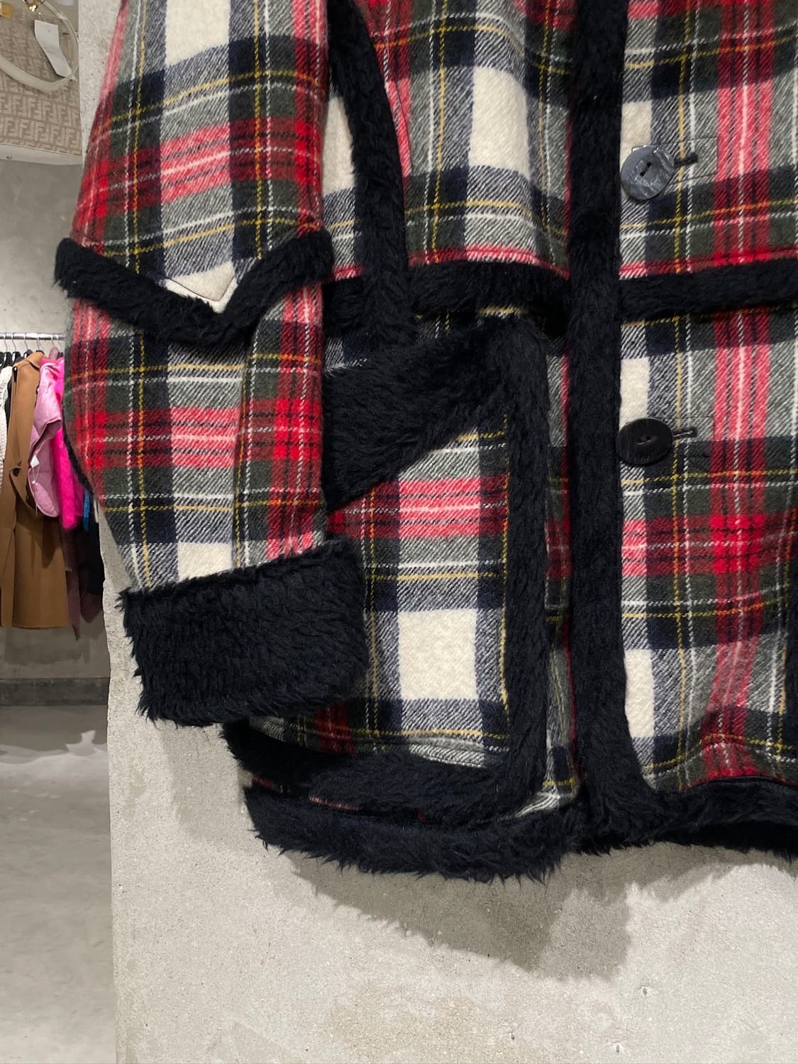 알썰틴 2018 플래드 체크 울 피코트 상품이미지4