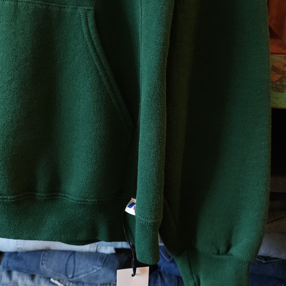 90s 러셀 후드 울프팩 빈티지 레터링 후드 스웻셔츠 그린 S 상품이미지8