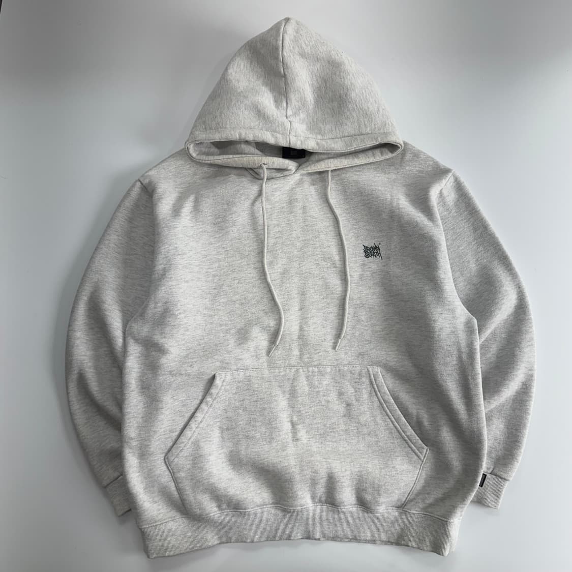 Brown Breath 브라운브레스 그린 로고 멜란지 후드티 상품이미지3