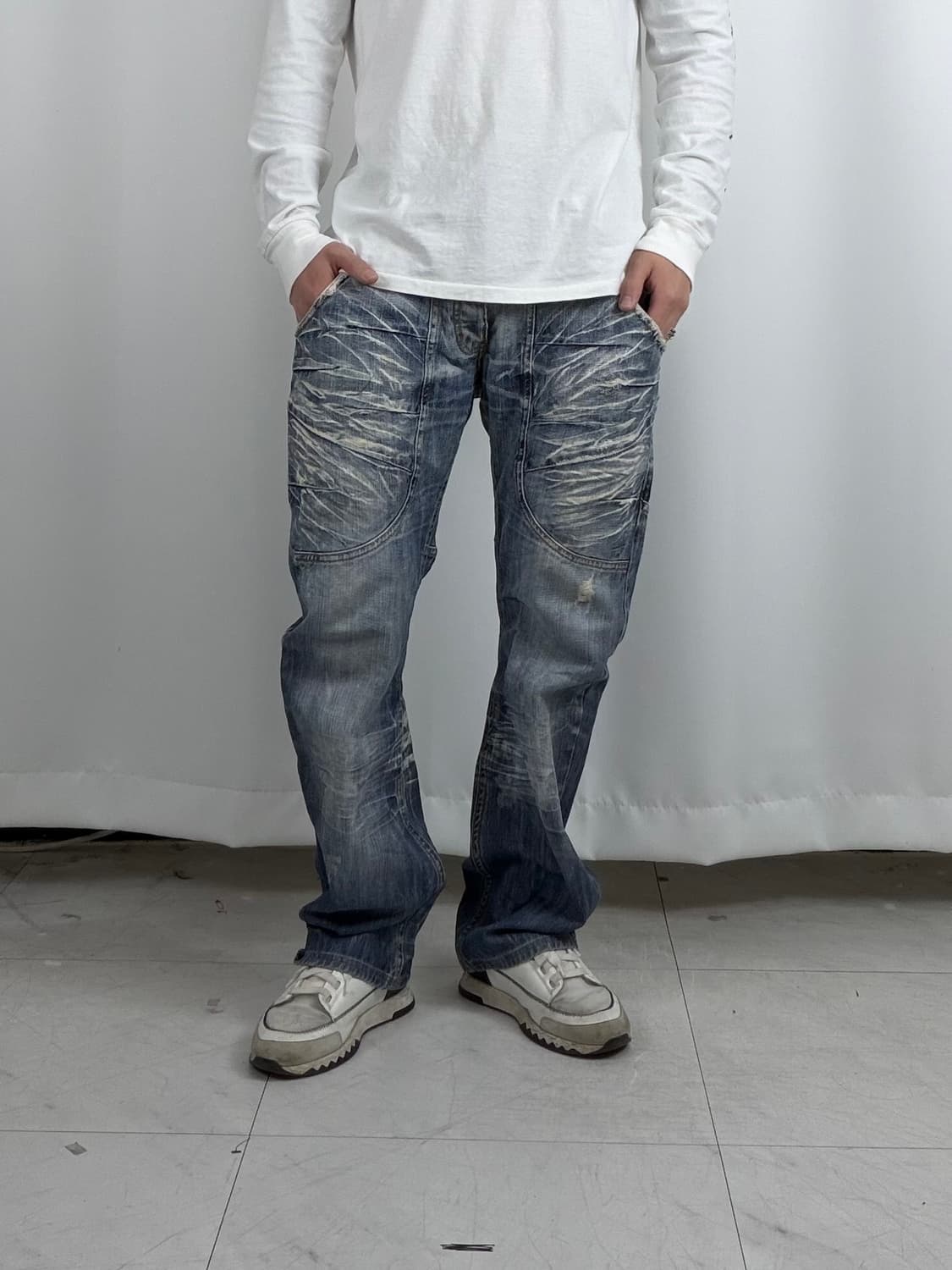 a222) CIPO&BAXX 빈티지 워싱 데님팬츠 상품이미지5