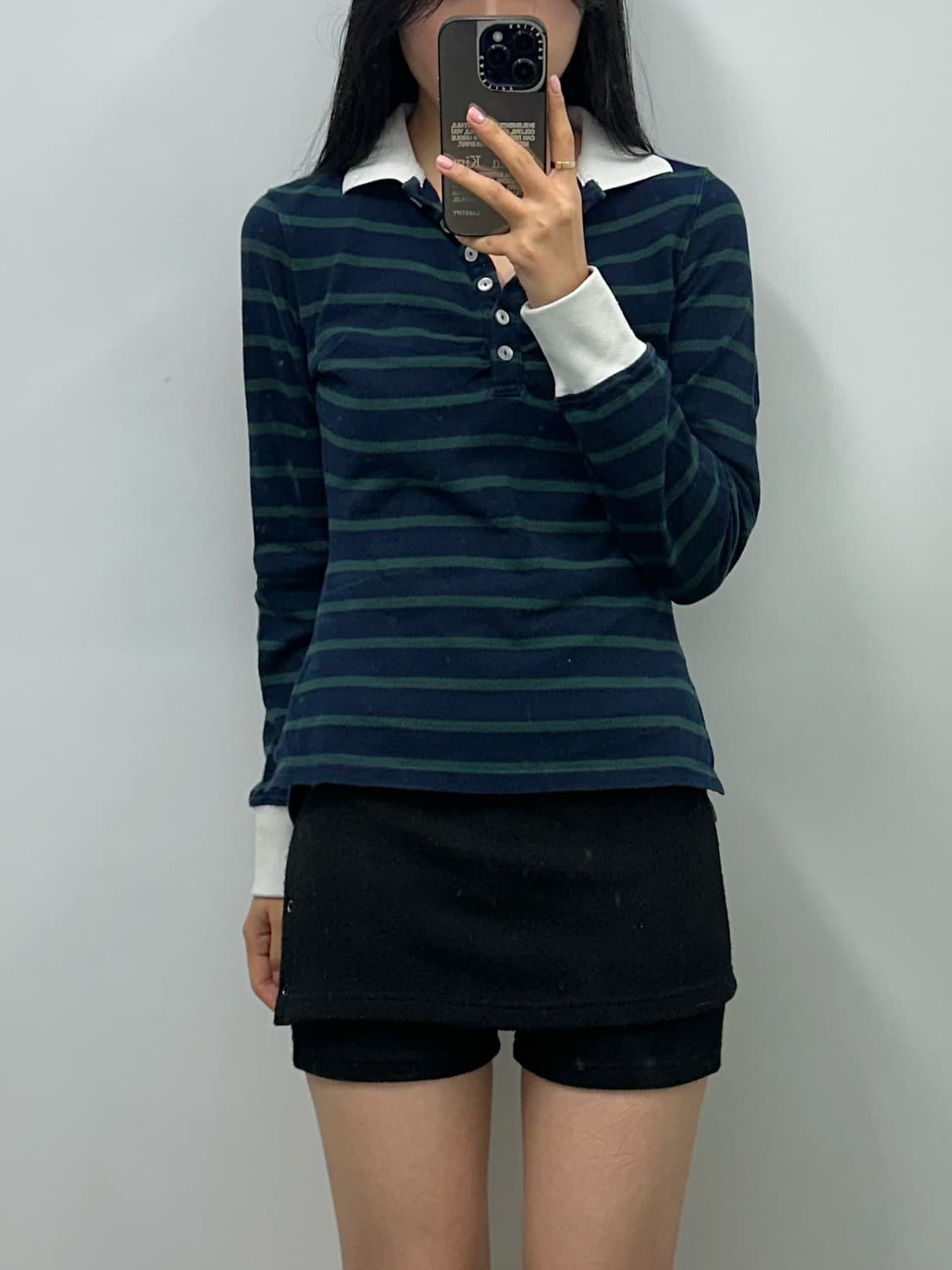 스컬프터 스트라이프 럭비 카라 티셔츠 상품이미지1