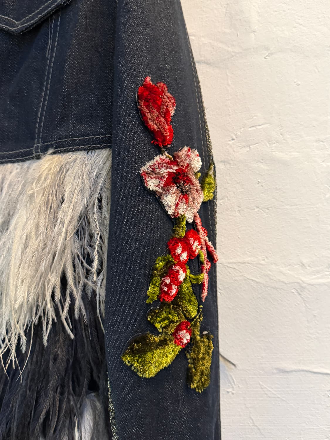 AVIU 퍼 스티치 디테일 데님 자켓 S 상품이미지5