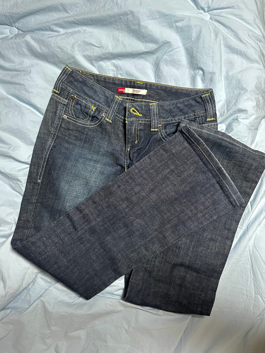 리바이스 levi’s 진청 데님 빈티지 로우라이즈 생지부츠컷진 상품이미지2